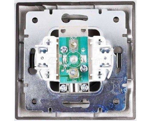 Розетка 1-м СП Мира 16А IP20 без заземл. керам. черн. бархат со вставкой LEZARD 701-4242-121
