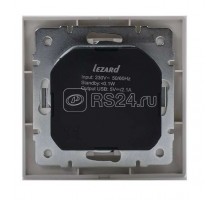 Розетка 1-м СП Мира 16А с з/к + USB разъем бел. с сер. вставкой LEZARD 701-0215-181
