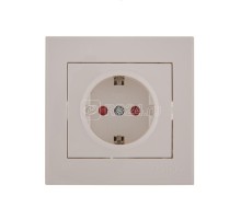 Розетка 1-м СП Рейн 16А IP20 защ. шторки керам. бел. LEZARD 703-0202-124