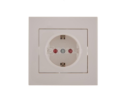 Розетка 1-м СП Рейн 16А IP20 защ. шторки керам. бел. LEZARD 703-0202-124