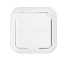 Розетка 1-м СП с защ. крышкой с заземл. IP44 бел. БЕЛТИЗ РС16-289