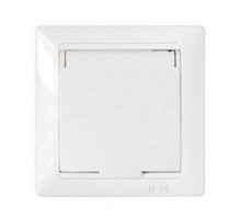 Розетка 1-м СП с защ. крышкой с заземл. IP44 бел. БЕЛТИЗ РС16-312