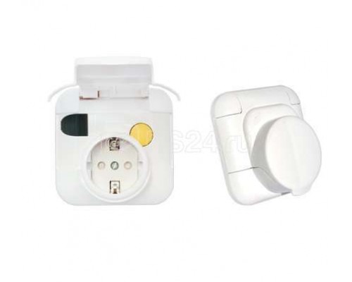 Розетка 1-м СП с защ. крышкой с заземл. IP44 бел. БЕЛТИЗ РС16-331