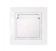 Розетка 1-м СП с защ. крышкой с заземл. IP44 бел. БЕЛТИЗ РС16-356