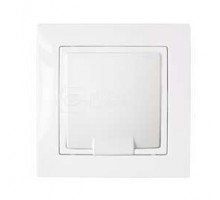 Розетка 1-м СП с защ. крышкой с заземл. IP44 бел. БЕЛТИЗ РС16-367