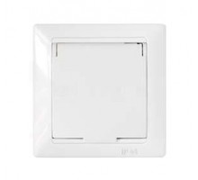 Розетка 1-м СП с защ. крышкой защ. шторки с заземл. IP44 бел. БЕЛТИЗ РС16-394