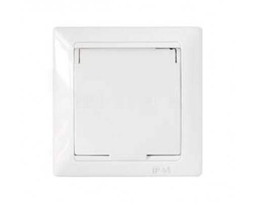 Розетка 1-м СП с защ. крышкой защ. шторки с заземл. IP44 бел. БЕЛТИЗ РС16-394