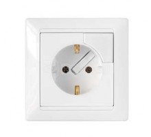 Розетка 1-м СП с заземл. с выталк. вилки бел. БЕЛТИЗ РС16-368