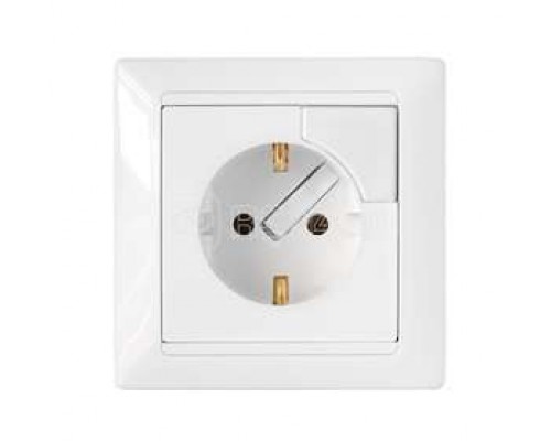 Розетка 1-м СП с заземл. с выталк. вилки бел. БЕЛТИЗ РС16-368
