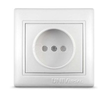 Розетка 1-м СП Севиль 16А IP20 защ. шторки без заземл. бел. Universal С0047
