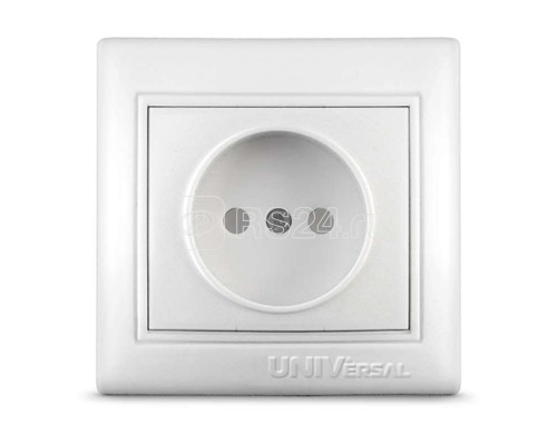 Розетка 1-м СП Севиль 16А IP20 защ. шторки без заземл. бел. Universal С0047