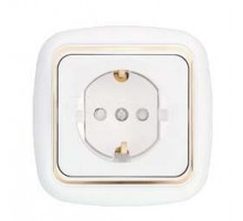 Розетка 1-м СП защ. шторки с заземл. бел. БЕЛТИЗ РС16-268