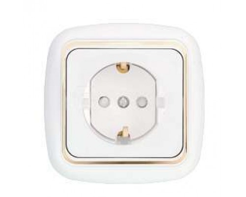 Розетка 1-м СП защ. шторки с заземл. бел. БЕЛТИЗ РС16-268