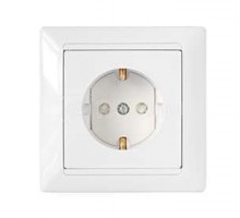 Розетка 1-м СП защ. шторки с заземл. бел. БЕЛТИЗ РС16-317