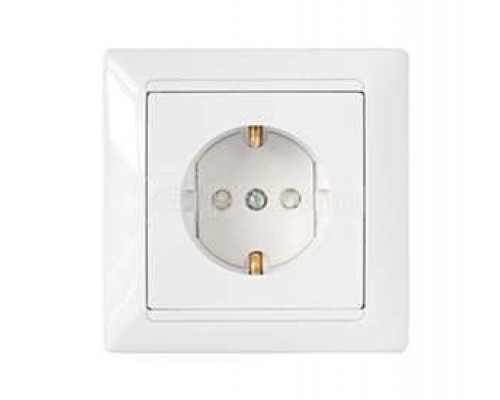 Розетка 1-м СП защ. шторки с заземл. бел. БЕЛТИЗ РС16-317