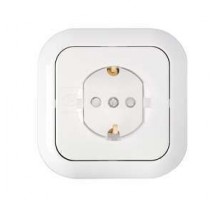 Розетка 1-м СП защ. шторки с заземл. бел. БЕЛТИЗ РС16-371