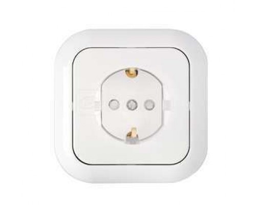 Розетка 1-м СП защ. шторки с заземл. бел. БЕЛТИЗ РС16-371