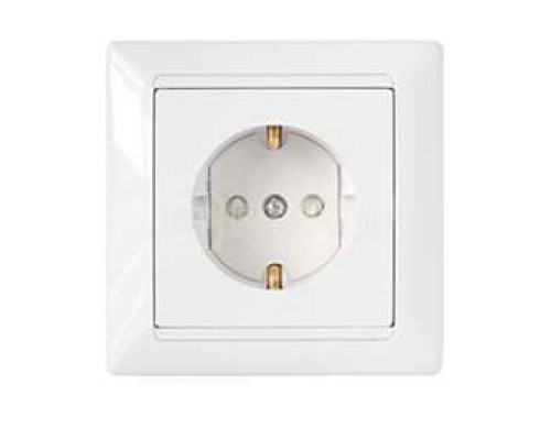 Розетка 1-м СП защ. шторки с заземл. бел. БЕЛТИЗ РС16-372