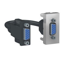 Розетка 1-мод. UNICA MODULAR HD15 female VGA алюм. SchE NU343230