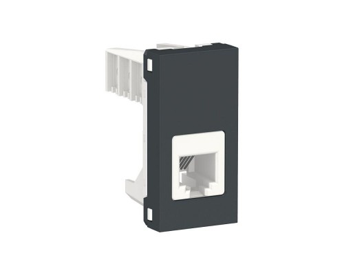 Розетка 1-мод. UNICA MODULAR одиночная + телеф. RJ12 антрацит SchE NU349154
