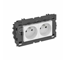 Розетка 2-м 0град. Modul45connect франц. стандарт 250В 16А бел. OBO 6120622