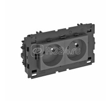 Розетка 2-м 0град. Modul45connect франц. стандарт 250В 16А черн. OBO 6120630