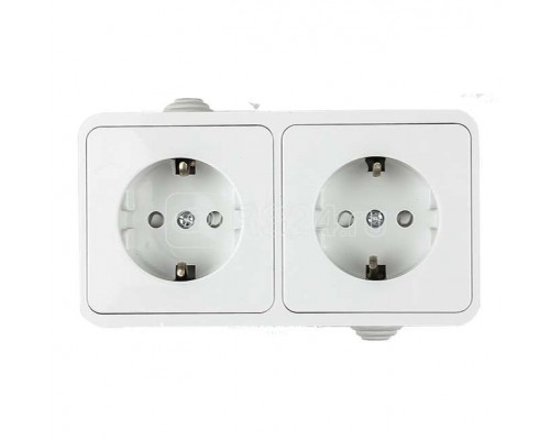 Розетка 2-м AQUA защ. шторки с заземл. п / герм 3123 бел. ASD / IN HOME 4690612003467