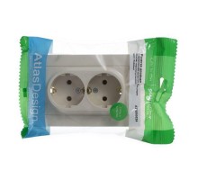 Розетка 2-м ATLAS DESIGN с заземл. 16А в сборе беж. SchE ATN000224