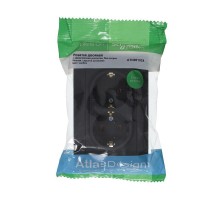 Розетка 2-м ATLAS DESIGN с заземл. 16А в сборе карбон SchE ATN001024