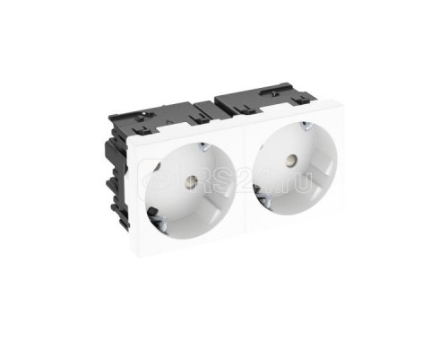 Розетка 2-м Modul45 16А 250В STD-D3C RW2 с заземл. соед. клеммы бел. OBO 6120482