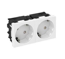 Розетка 2-м Modul45connect 10/16А 250В STD-D3C AL2 33град. серебр. OBO 6120492