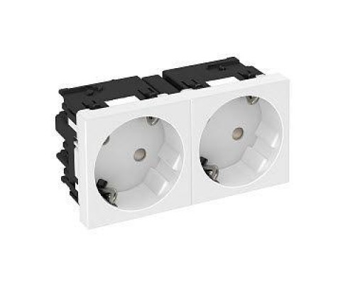 Розетка 2-м Modul45connect 10/16А 250В STD-D3C AL2 33град. серебр. OBO 6120492