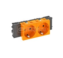 Розетка 2-м Modul45connect 16А 250В STD-D0C ROR2 0град. с заземл. оранж. OBO 6120364