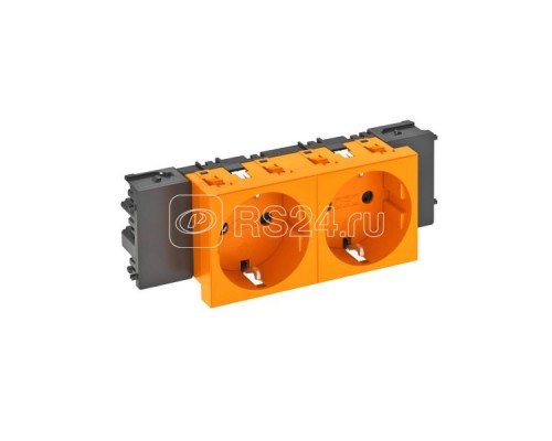 Розетка 2-м Modul45connect 16А 250В STD-D0C ROR2 0град. с заземл. оранж. OBO 6120364