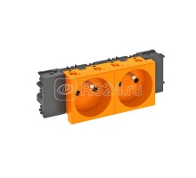 Розетка 2-м Modul45connect 16А 250В STD-F0C ROR2 0град. франц. станд. оранж. OBO 6120554