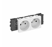 Розетка 2-м Modul45connect 16А 250В STD-F0C RW2 0град. франц. станд. бел. OBO 6120552