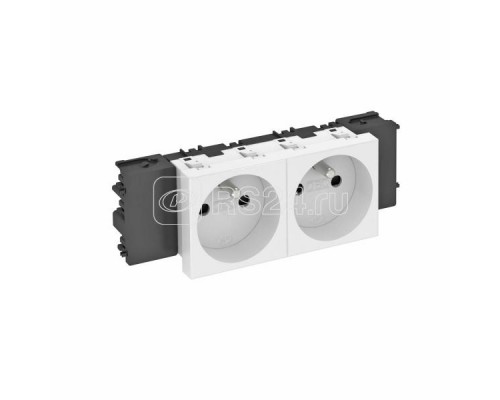 Розетка 2-м Modul45connect 16А 250В STD-F0C RW2 0град. франц. станд. бел. OBO 6120552