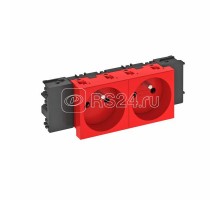 Розетка 2-м Modul45connect 16А 250В STD-F0C SRO2 0град. франц. станд. красн. OBO 6120558