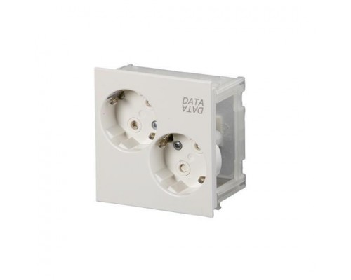 Розетка 2-м ProDuct 2хSchuko маркировка DATA бел. ABB 2TKA00000811