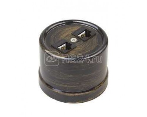 Розетка 2-м комп. RJ45 CAT.5е ОП ЛИЗЕТТА ABS-пластик бронза BIRONI B1-302-25