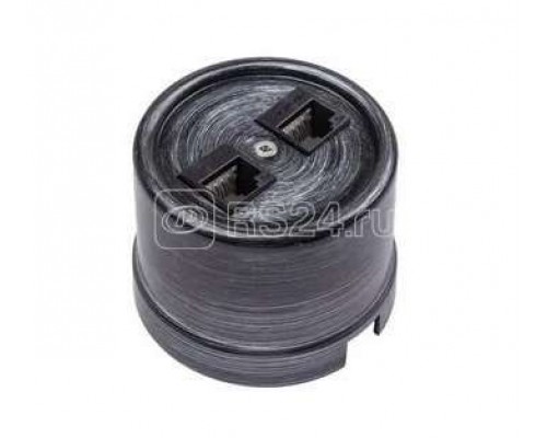 Розетка 2-м комп. RJ45 CAT.5е ОП ЛИЗЕТТА ABS-пластик серебр. век BIRONI B1-302-11
