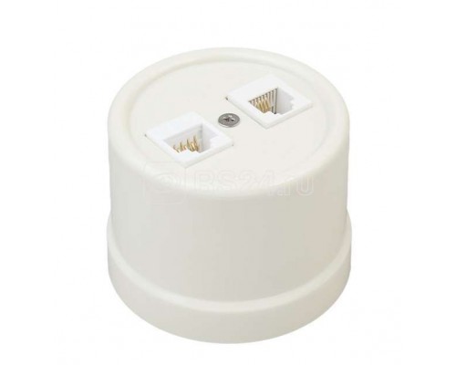 Розетка 2-м комп. RJ45 CAT.5е ОП ЛИЗЕТТА ABS-пластик сл. кость BIRONI B1-302-211