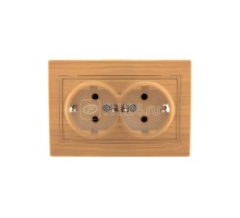 Розетка 2-м Мира с заземл. керам. ясень LEZARD 701-4747-127