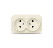 Розетка 2-м ОП 10А IP20 без заземл. сл. кость IONICH 1427