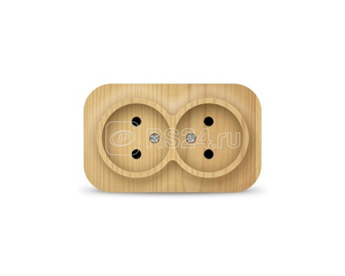 Розетка 2-м ОП 10А IP20 без заземл. сосна IONICH 1438