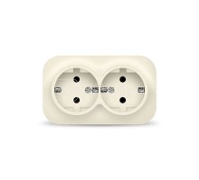 Розетка 2-м ОП 16А IP20 с заземл. сл. кость IONICH 1428