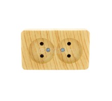 Розетка 2-м ОП VIOLA без заземл. беленый дуб LEZARD 751-5200-128