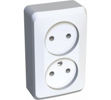 Розетка 2-м ОП Этюд 16А IP20 без заземл. бел. SchE PA16-005B