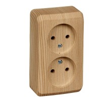 Розетка 2-м ОП Этюд Дача 16А IP20 без заземл. бук SchE PA16-005T