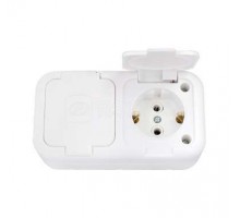 Розетка 2-м ОП с заземл. IP44 бел. БЕЛТИЗ РА10-213